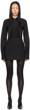 Dion Lee Off-white Hook Tube Minidress In Black