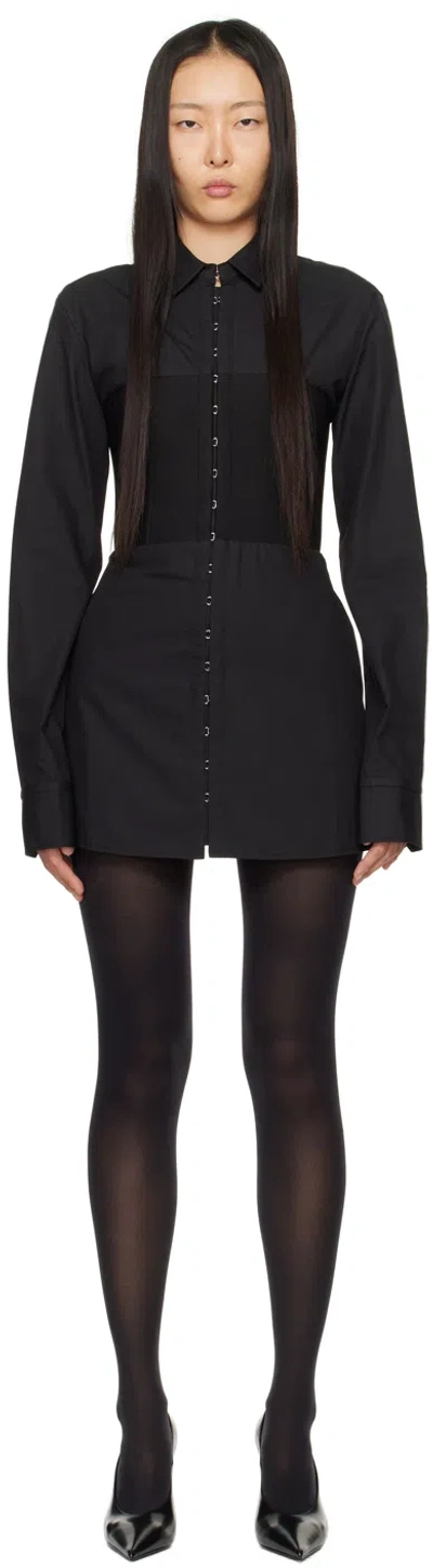 Dion Lee Off-white Hook Tube Minidress In Black