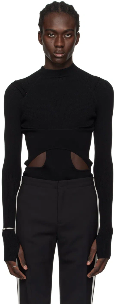 Dion Lee Black Interlink Skivvy Turtleneck
