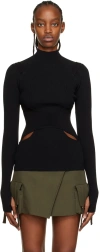 Dion Lee Black Interlink Turtleneck In Black