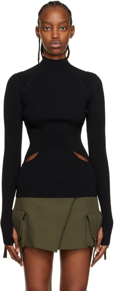 Dion Lee Black Interlink Turtleneck