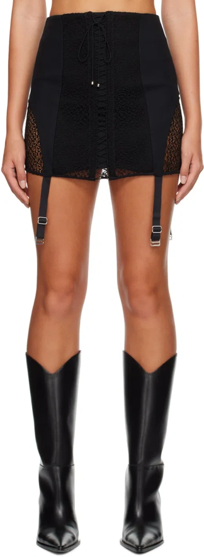Dion Lee Black Lace-up Miniskirt