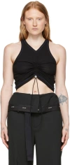 Dion Lee Black Organic Cotton Tank Top In Black