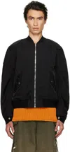 Dion Lee Black Padded Bomber Jacket In Black
