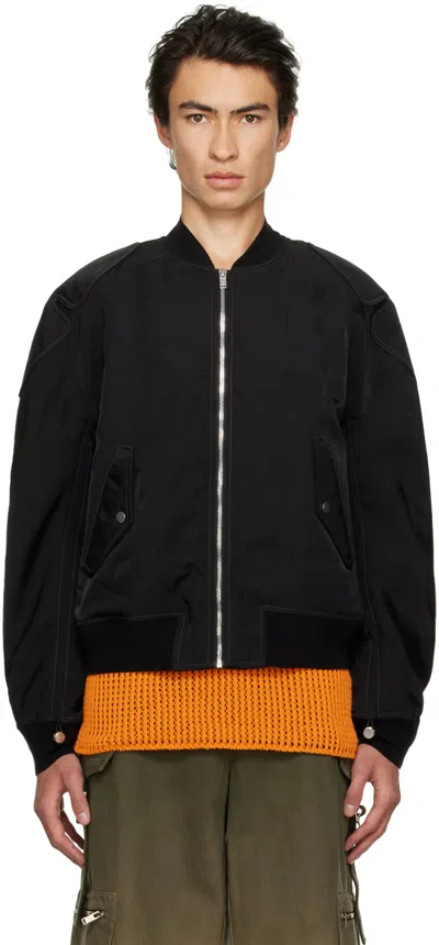 Dion Lee Black Padded Bomber Jacket