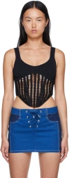 Dion Lee Black Recycled Viscose Tank Top In Black