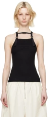 Dion Lee "safety Slider" Ribbed Tank Top In Black
