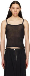 Dion Lee Black Semi-sheer Tank Top In Black
