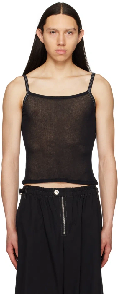 Dion Lee Black Semi-sheer Tank Top