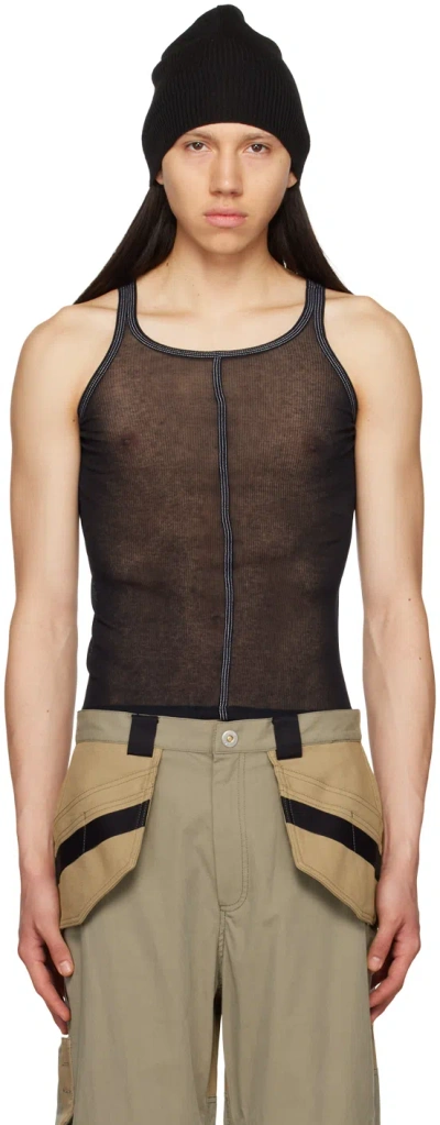 Dion Lee Black Semi-sheer Tank Top