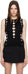 Dion Lee Black Snake Diamond Tank Top In Black