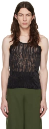Dion Lee Black Split Tank Top In Black