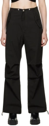 Dion Lee Twill Toggle Parachute Pants In Black