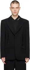 Dion Lee Black V-wire Blazer In Black