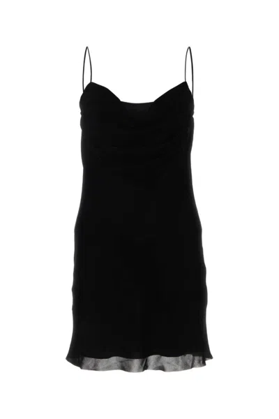 DION LEE BLACK VELVET MINI DRESS
