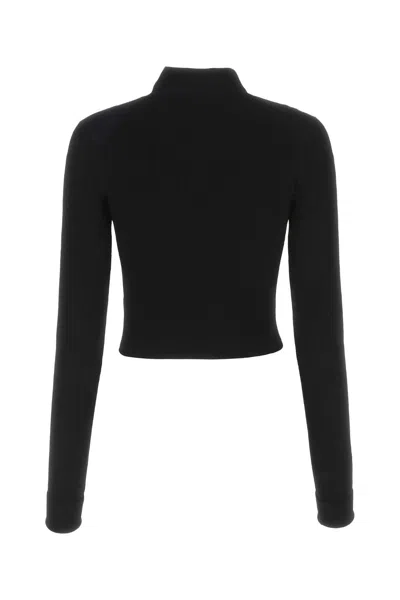 Dion Lee Black Viscose Blend Top In Blacknavy