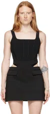 Dion Lee Black Viscose Tank Top In Black