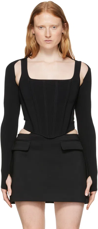 Dion Lee Black Viscose Tank Top & Cardigan Set