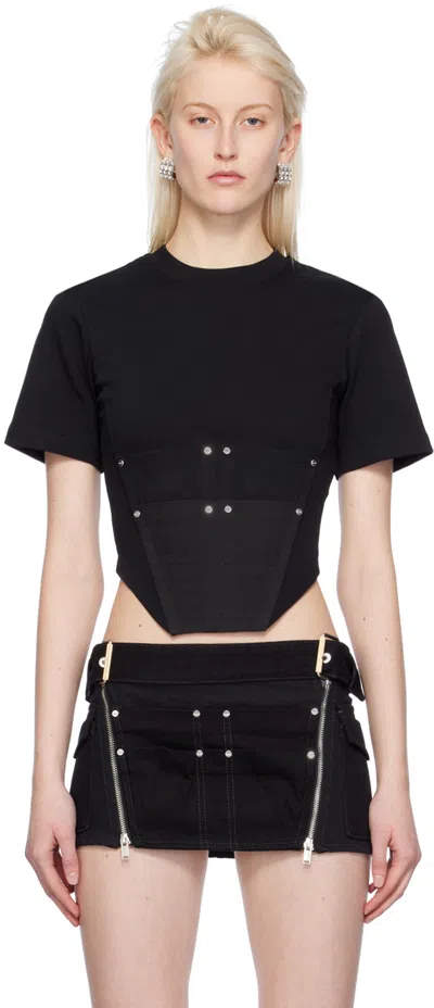 Dion Lee Black Workwear Corset T-shirt
