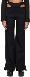 Dion Lee Black Y-front Buckle Trousers In Black