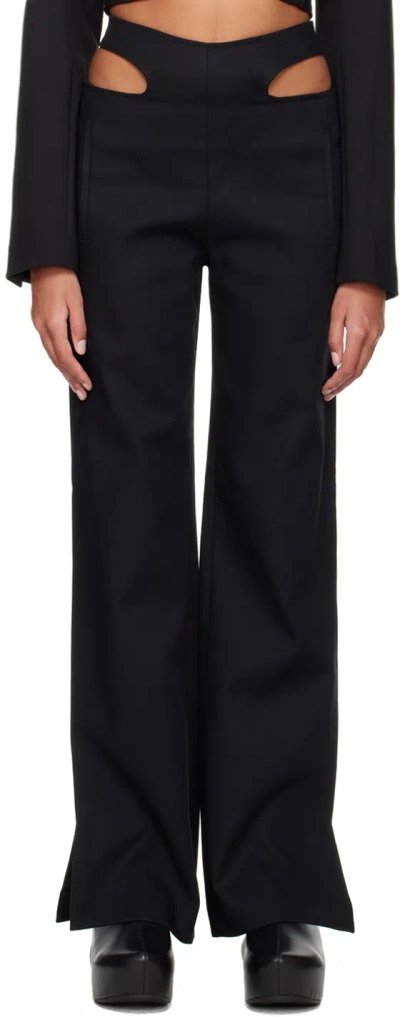 Dion Lee Black Y-front Buckle Trousers