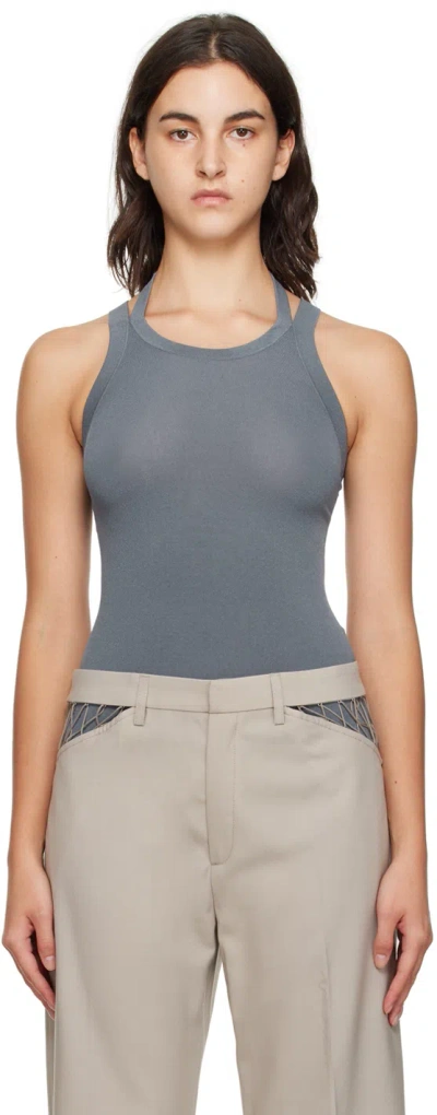Dion Lee Blue Helix Tank Top In Storm Blue