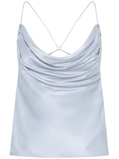 Dion Lee Blue Rivet Cowl Camisole In Grey