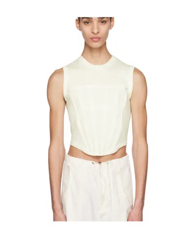 Dion Lee Boned-bodice Knitted Top In White