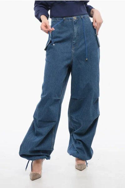 Dion Lee Boot Cut Jeans With Laces Ankle 26cm In Blue