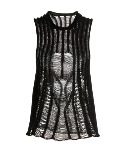 Dion Lee Braid-trim Detail Jumper In Black