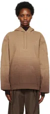 Dion Lee Sunfade Padded Appliqué Drawstring Hoodie In Umber