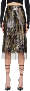 Dion Lee Brown Horizon Midi Skirt In Classic