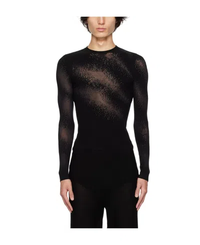 Dion Lee Burn Out Long-sleeved T-shirt In Black