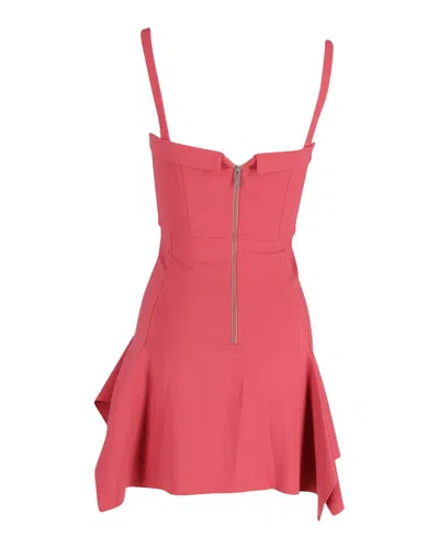 Pre-owned Dion Lee Bustier Flared Mini Dress In Pink Wool