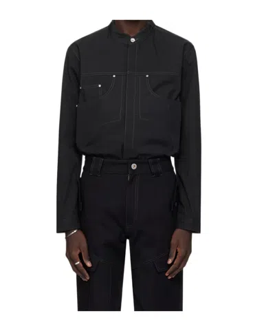 Dion Lee Button-up Denim Shirt In Black