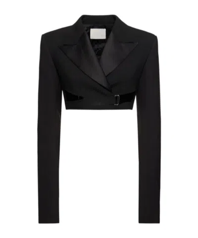 Dion Lee Button-down Short Jacket In Black