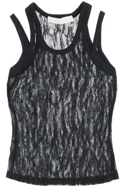 Dion Lee Camouflage Lace Tank In Black