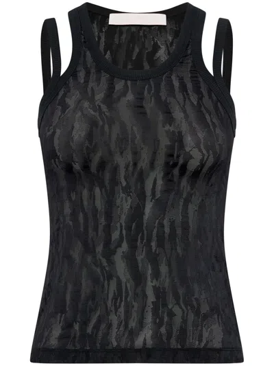 Dion Lee Camouflage Slip-detail Vest In Black