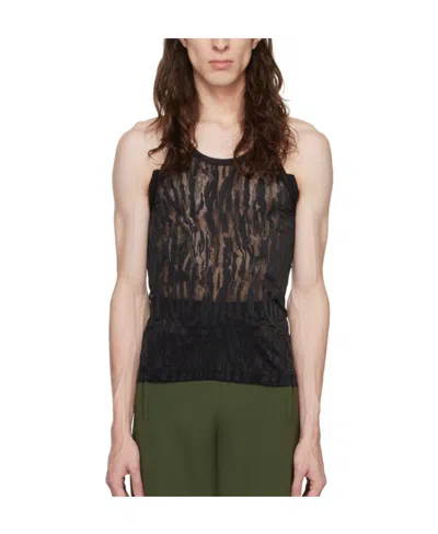 Dion Lee Camouflage Slip-detail Vest In Black