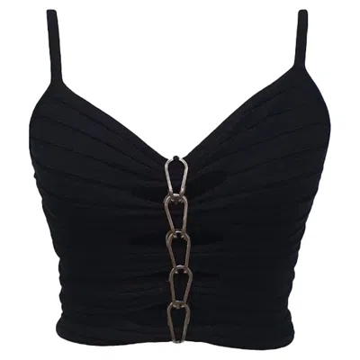 Dion Lee Central Chain Cami Top In Black Viscose
