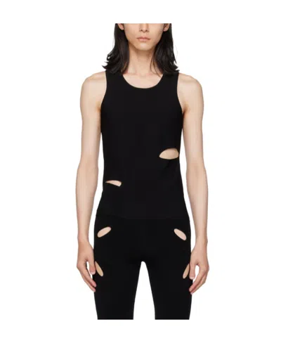 Dion Lee Cinched Ripped-detail Tank Top In Black