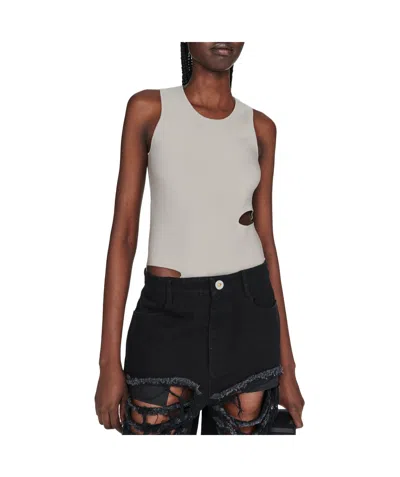 Dion Lee Cinched Ripped-detail Tank Top In Black
