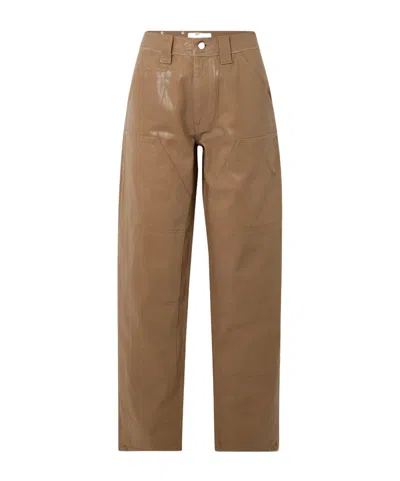 Dion Lee Coated Casual Pants In Brown