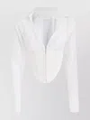 Dion Lee Collared Long Sleeve Corset Style Top In White