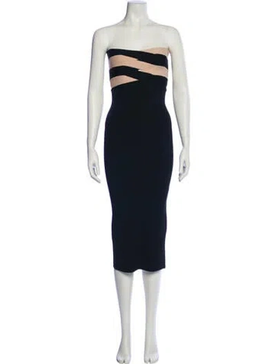 Pre-owned Dion Lee Colorblock Pattern Midi Length Dress In Blue