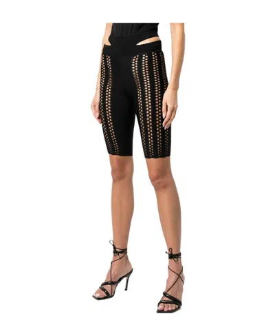 Dion Lee Column Cut-out Biker Short In Black