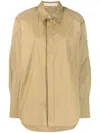Dion Lee Contrast Stitching Shirt Jacket In Nude