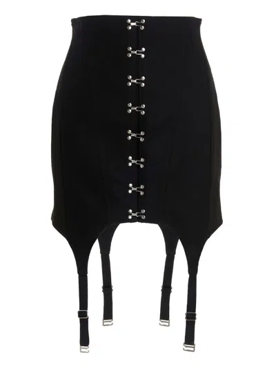 Dion Lee Corset Garter Skirt In Black