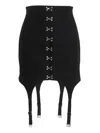 Dion Lee Mini Skirt With Hook Closure In Black