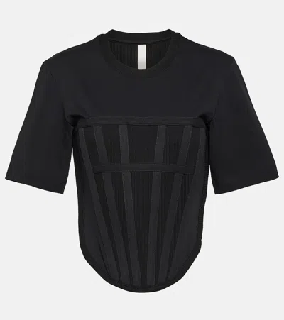 DION LEE CORSET COTTON JERSEY T-SHIRT